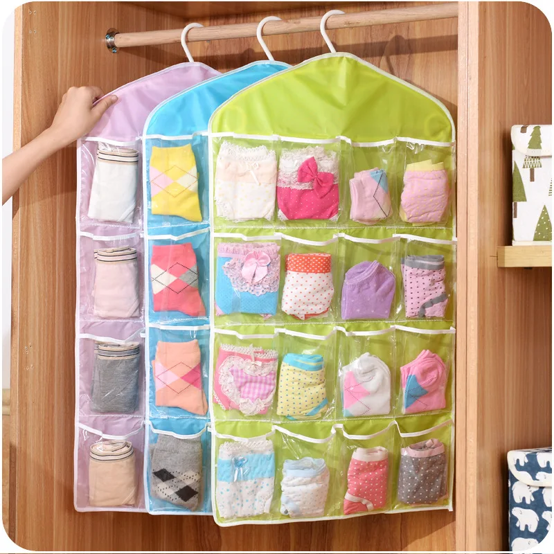 Sock Organizer Tray - Hot 16 กระเป๋าตู้เสื้อผ้ากระเป๋าล้างแขวนถุงเท้า Bra ชุดชั้นในเครื่องเขียน Rack