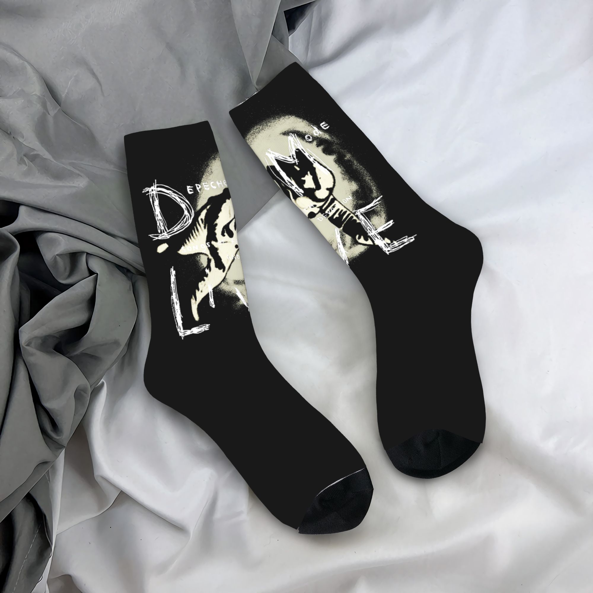 Dress Sock Men - ถุงเท้าแฟชั่นอิเล็กทรอนิกส์แบบกำหนดเอง Rock Depeche Cool Mode สำหรับผู้ชายและผู้หญิง