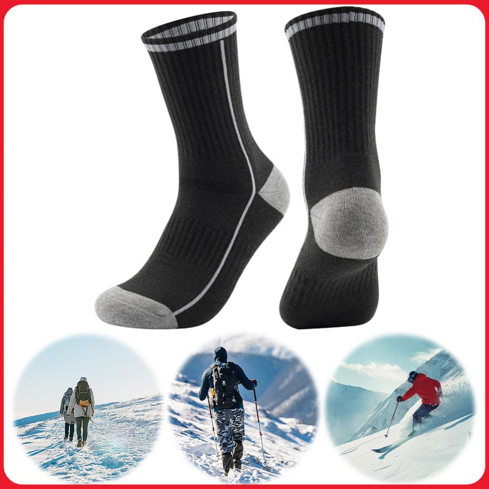 Wool Hiking Sock - ถุงเท้าเดินป่าขนสัตว์ ถุงเท้าหนาสำหรับหิมะ ถุงเท้ากีฬาสำหรับผู้ชาย ผู้หญิง เล่นสกี สโนว์บอร์ด