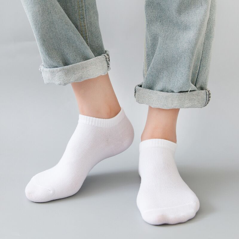 ถุงเท้าข้อสั้นสีดำและสีขาวแบบไ - Ankle Sock Low Cut บทวิจารณ์และราคา
