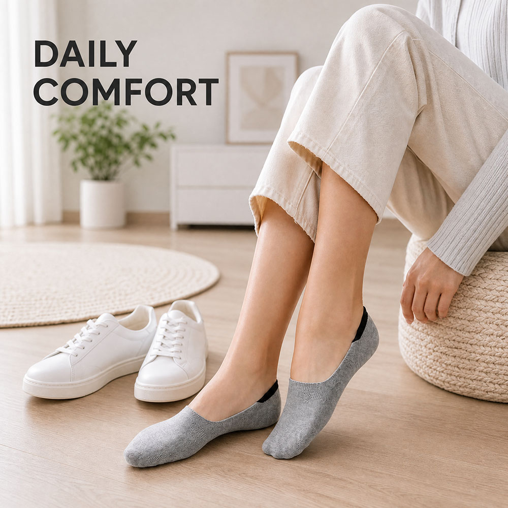 ถุงเท้าข้อสั้นแบบซ่อน 6 คู่ สำ - Invisibility Sock Loafer บทวิจารณ์และราคา