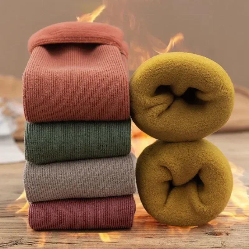 1-4 คู่ ถุงเท้าบุขนแกะอุ่น ถัก - Boot Sock Slouchy บทวิจารณ์และราคา
