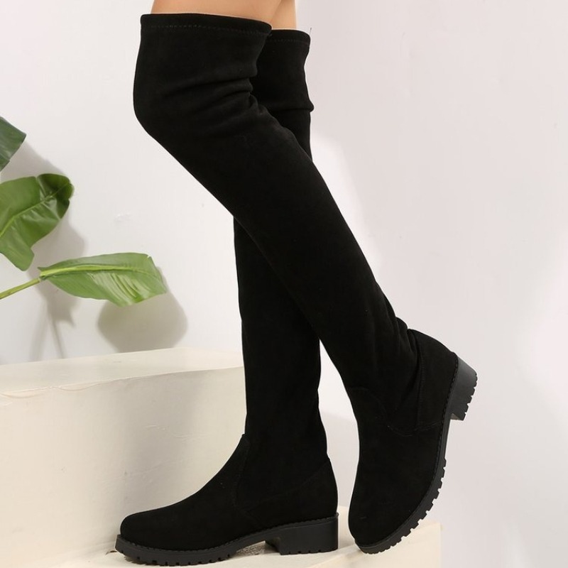 รองเท้าบูทผู้หญิงแบบสวมเหนือเข - Knee High Sock Women บทวิจารณ์และราคา