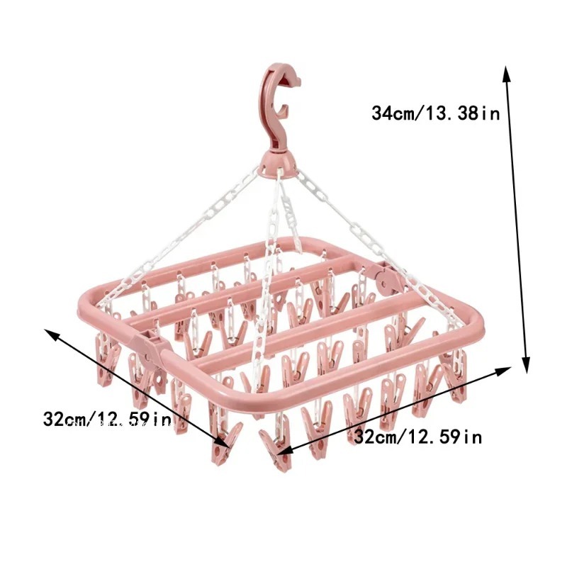 ราวตากผ้าพับได้ 32 คลิป แขวนได - Sock Organizer Tray บทวิจารณ์และราคา