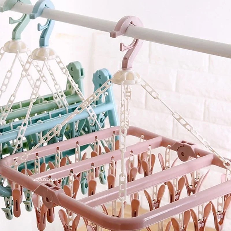 ราวตากผ้าพับได้ 32 คลิป แขวนได - Sock Organizer Tray บทวิจารณ์และราคา