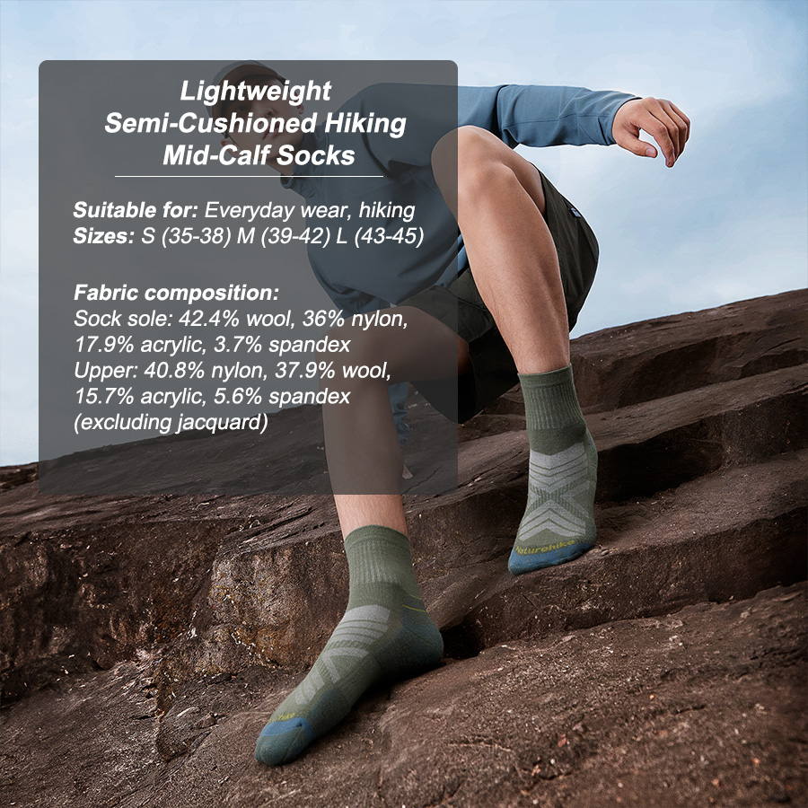 เนเจอร์ไฮค์ถุงเท้ากีฬา ถุงเท้า - Wool Hiking Sock บทวิจารณ์และราคา