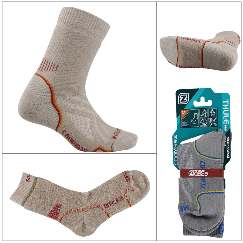 ซีลวูดเดินป่าปีนเขาถุงเท้าหนาข - Wool Hiking Sock บทวิจารณ์และราคา