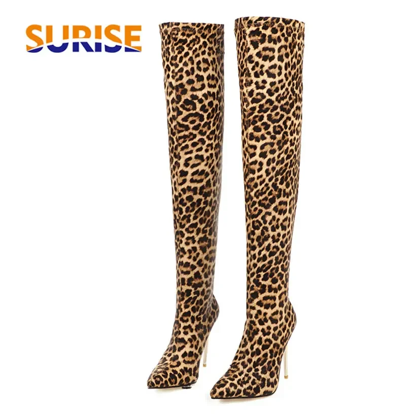 Plus ขนาดยืดเสือดาวกว่าเข่ารอง - Knee High Sock Women บทวิจารณ์และราคา