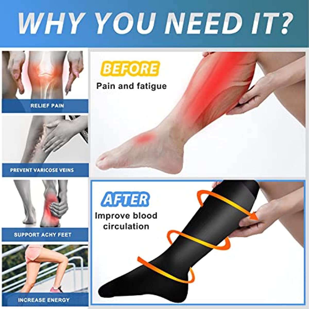 7 คู่ถุงเท้าการบีบอัดผู้หญิงผู - Compression Sock Medical บทวิจารณ์และราคา