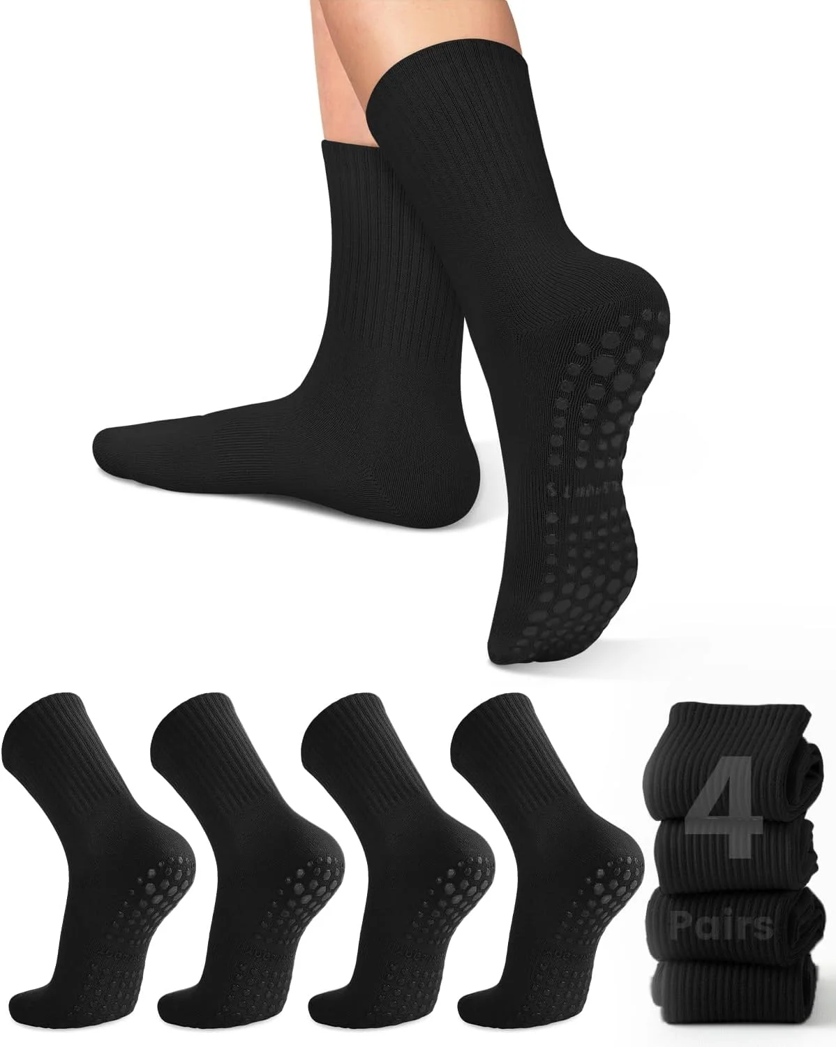 ถุงเท้าโยคะสำหรับผู้หญิง 4 คู่ - Grip Sock Yoga บทวิจารณ์และราคา