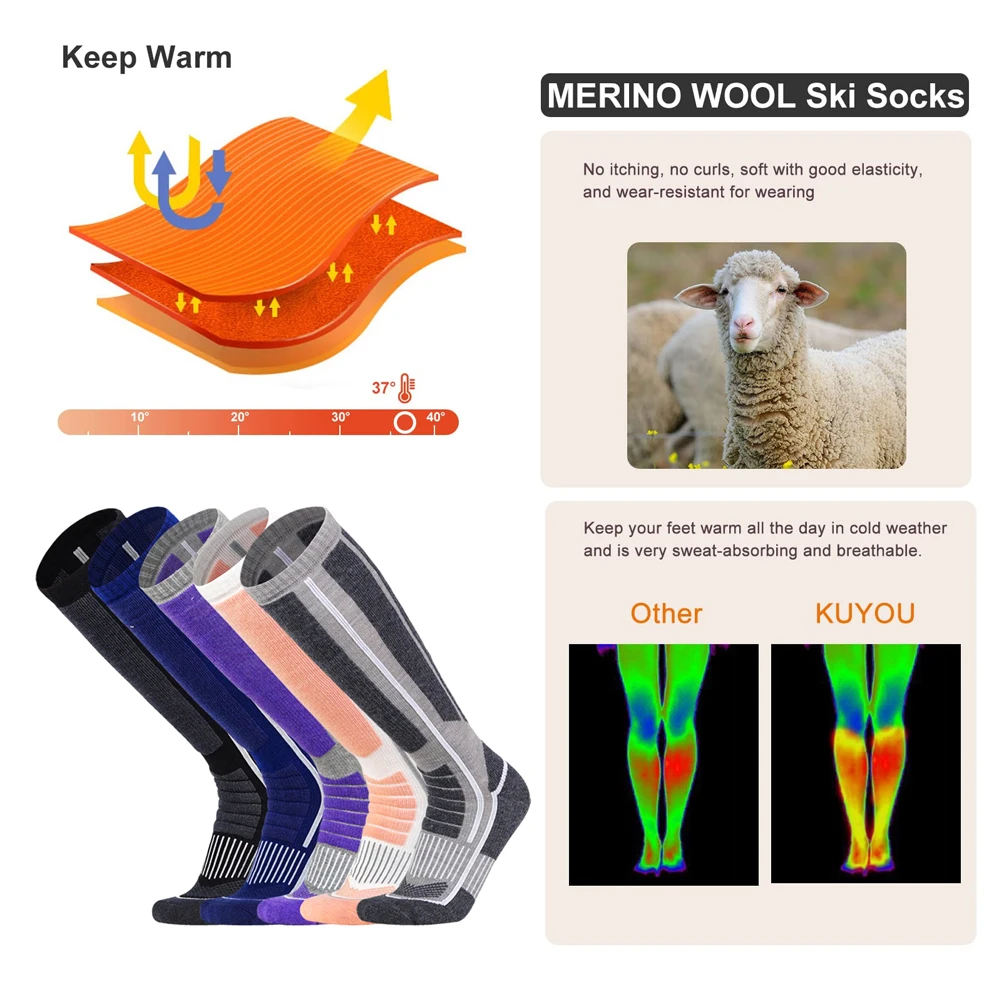 ถุงเท้าขนแกะเมอริโน 1 คู่ สำหร - Wool Hiking Sock บทวิจารณ์และราคา