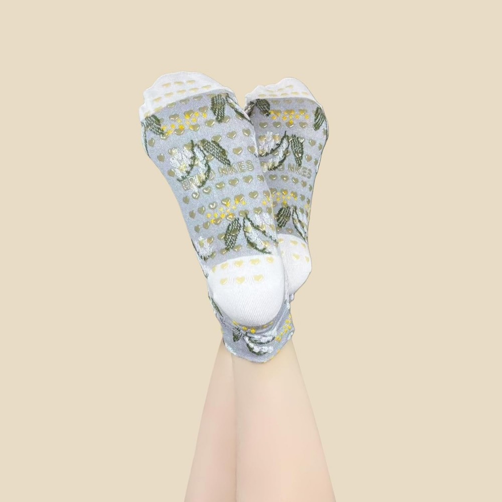 ถุงเท้าโยคะลายดอกไม้สำหรับผู้ห - Grip Sock Yoga บทวิจารณ์และราคา