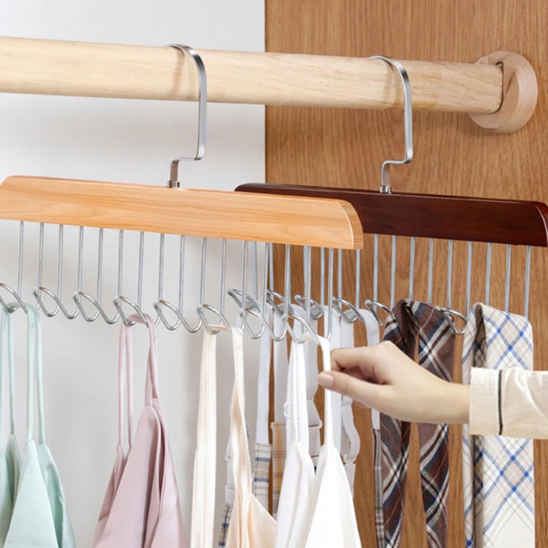ไม้เนื้อแข็งแปดตะขอแขวนมัลติฟั - Sock Organizer Tray บทวิจารณ์และราคา