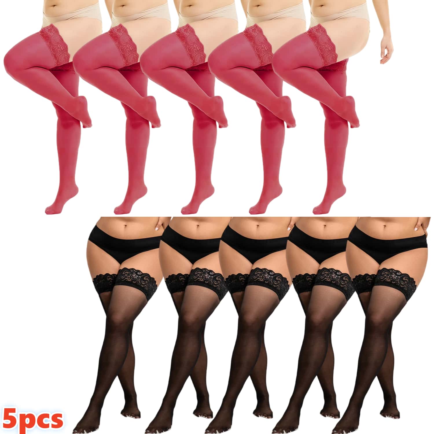 ถุงน่องลูกไม้แบบยาวถึงต้นขาสำห - Thigh High Sock Stay Up บทวิจารณ์และราคา