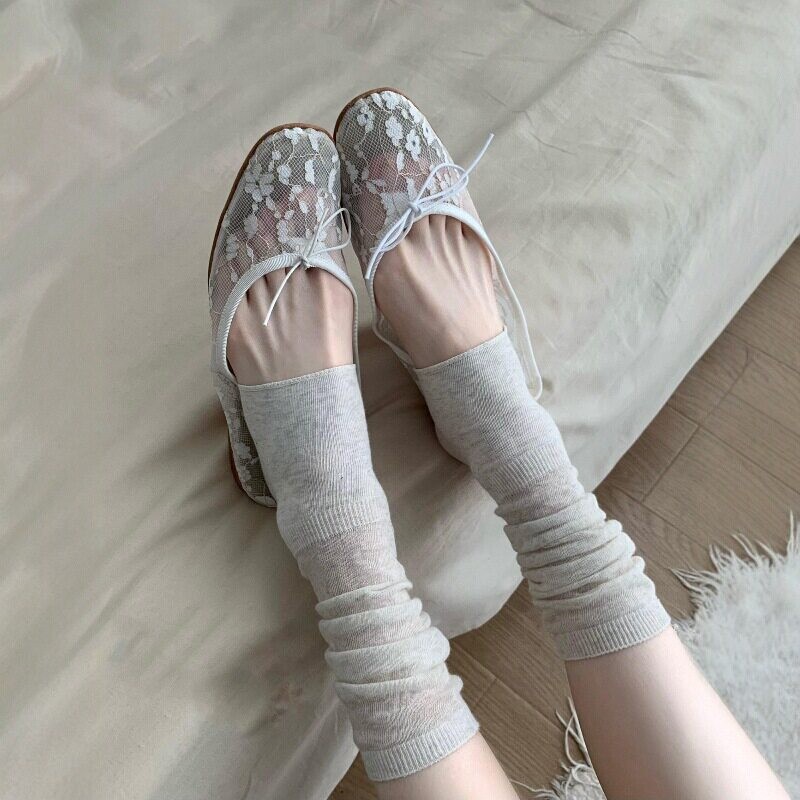 ถุงเท้าตาข่ายแบบโปร่ง 1 คู่ สไ - Boot Sock Slouchy บทวิจารณ์และราคา