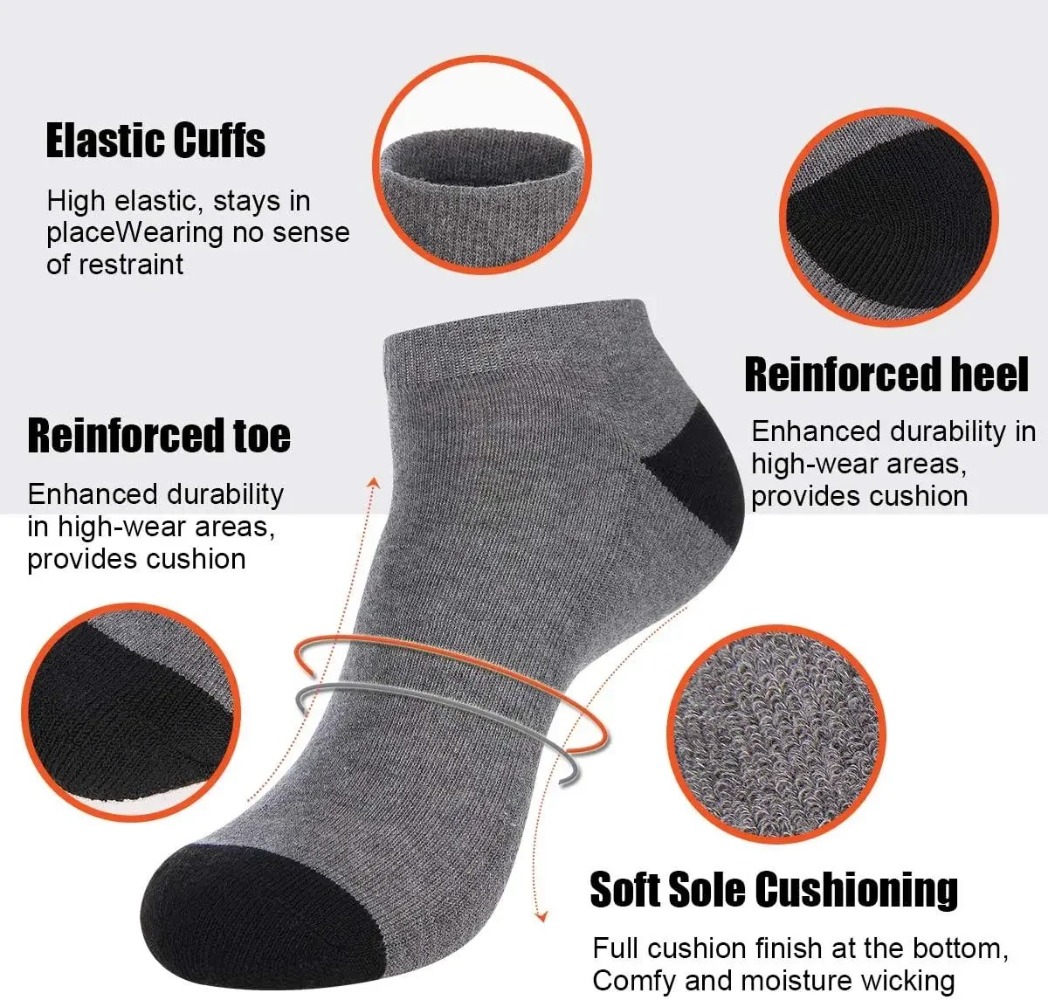ถุงเท้าผู้ชายระบายอากาศได้ดี 1 - Ankle Sock Low Cut บทวิจารณ์และราคา