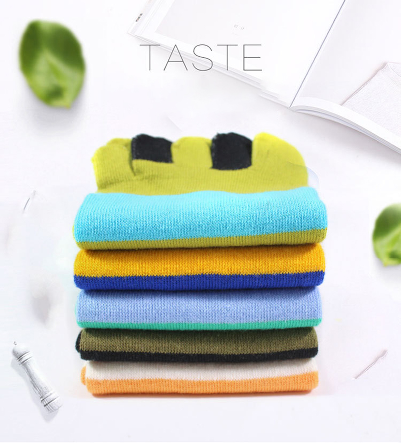 ถุงเท้าห้านิ้วผู้ชายลายทางหลาก - Toe Sock Split บทวิจารณ์และราคา