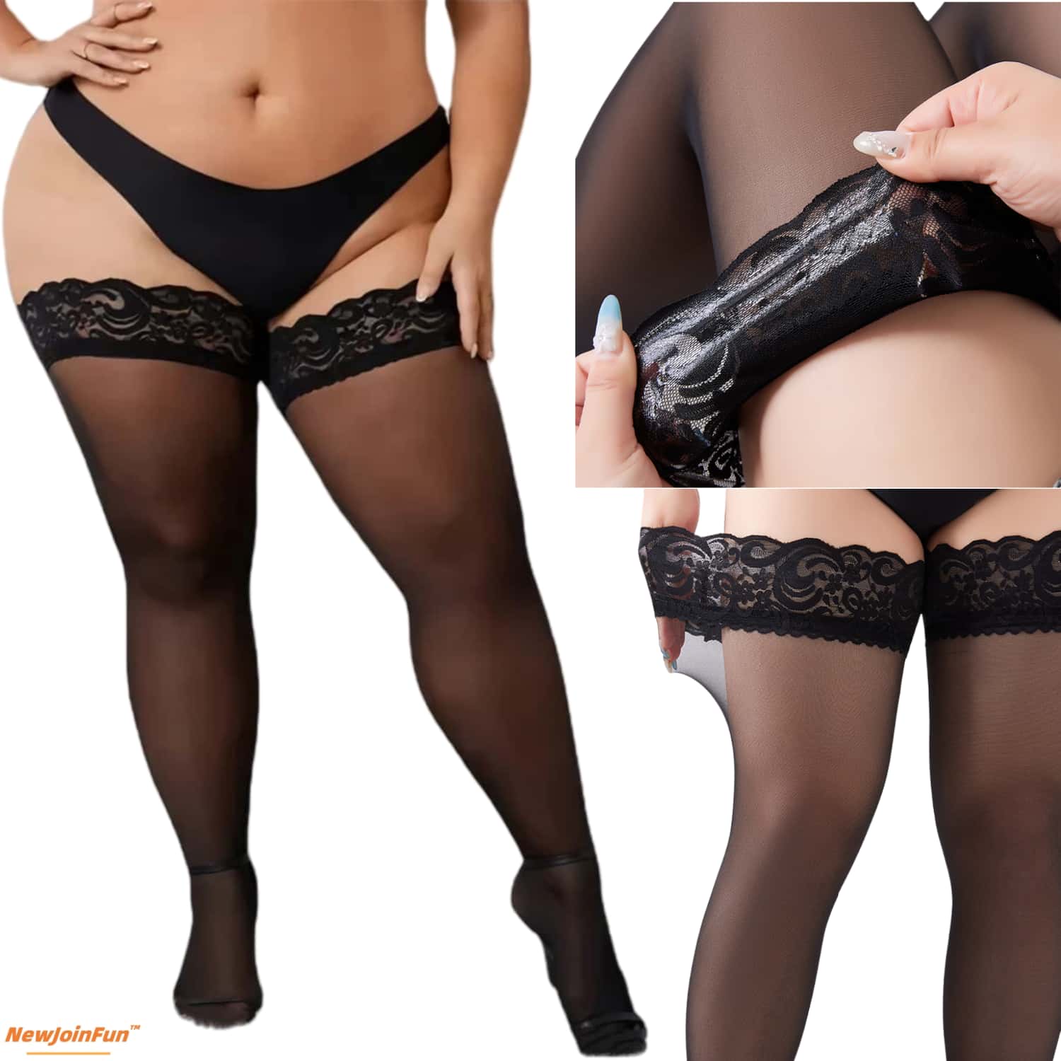 ถุงน่องลูกไม้ไซส์ใหญ่สำหรับผู้ - Knee High Sock Women บทวิจารณ์และราคา
