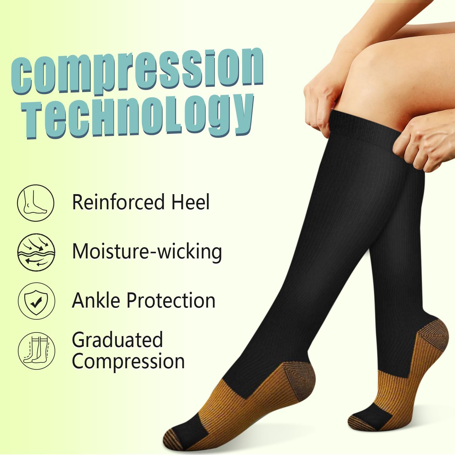 ถุงเท้ารัดกล้ามเนื้อสีทองแดง 6 - Compression Sock Medical บทวิจารณ์และราคา