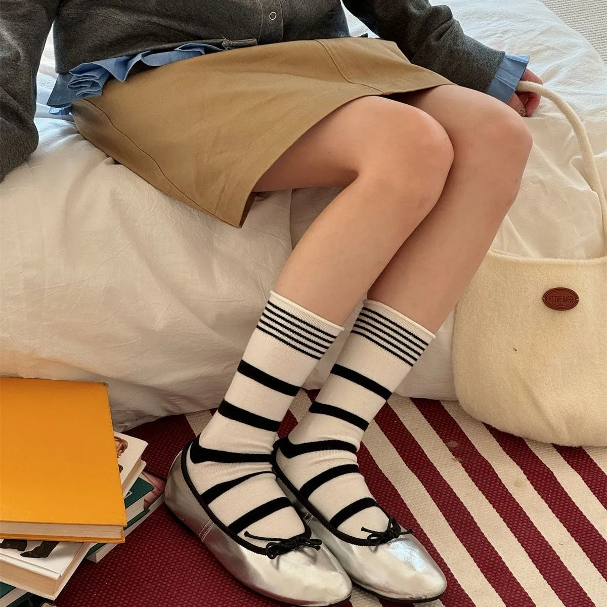 ฤดูหนาวเกาหลีลายขนสัตว์ผ้าไหมถ - Silk Sock Bamboo บทวิจารณ์และราคา