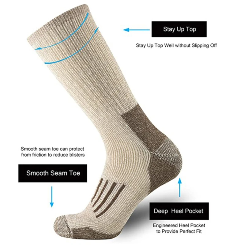 ขนสัตว์ 80% ถุงเท้า Thicken WA - Wool Hiking Sock บทวิจารณ์และราคา