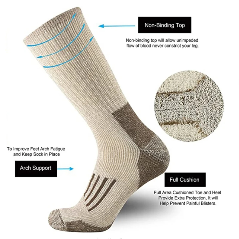 ขนสัตว์ 80% ถุงเท้า Thicken WA - Wool Hiking Sock บทวิจารณ์และราคา