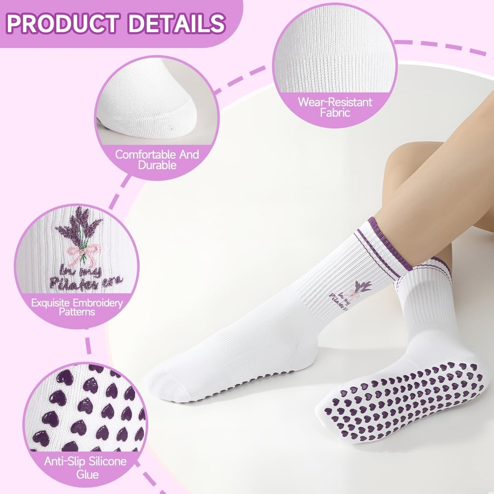 ถุงเท้าโยคะแบบมีจีบสำหรับผู้หญ - Grip Sock Yoga บทวิจารณ์และราคา