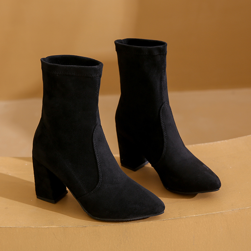 รองเท้าบูทข้อเท้าส้นหนาแฟชั่นส - No Show Sock Women บทวิจารณ์และราคา