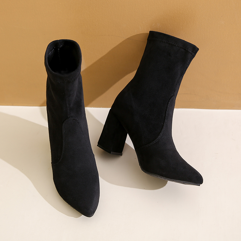 รองเท้าบูทข้อเท้าส้นหนาแฟชั่นส - No Show Sock Women บทวิจารณ์และราคา