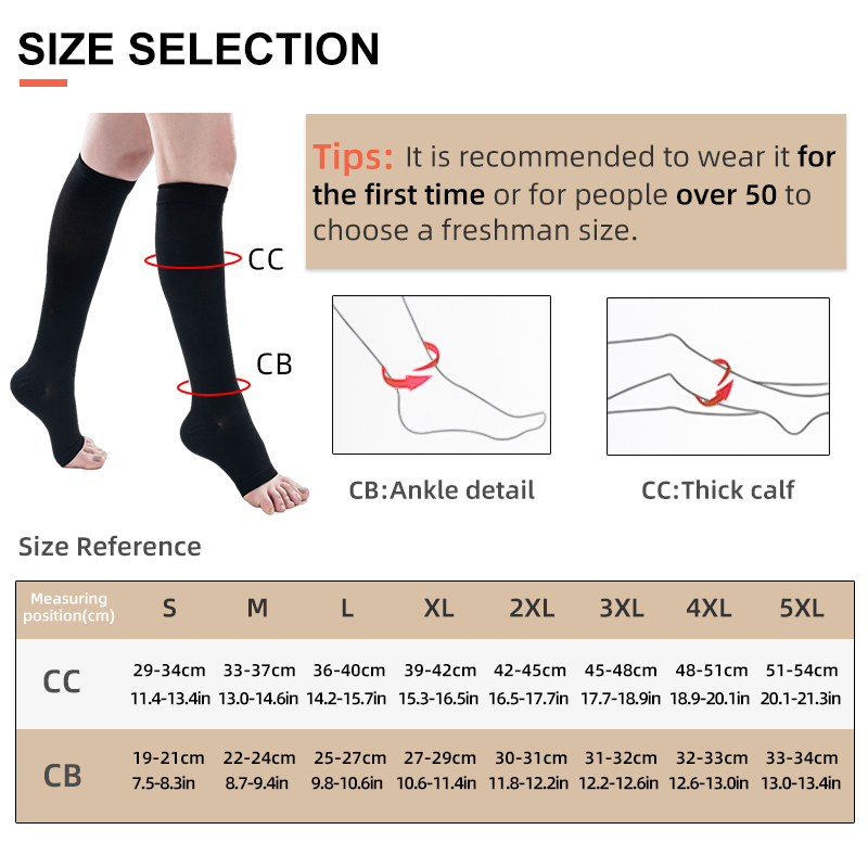 S-5XL รัดน่องทางการแพทย์2ชิ้น/ - Compression Sock Medical บทวิจารณ์และราคา